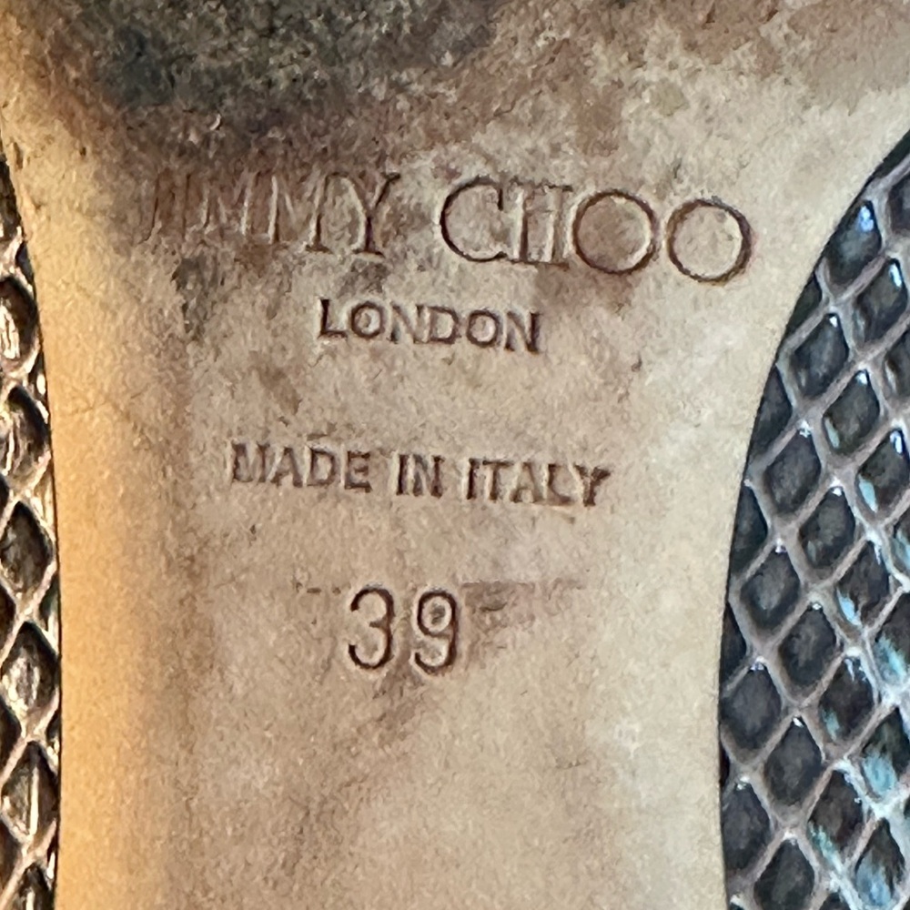 Jimmy Choo Metallic Python Pointed Toe Kitten Hee… - image 4